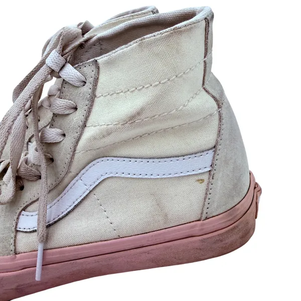 Vans Women's Sk8 Hi Tapered Sneakers Cream & Pink Size Men's 7.5 Women's 9 - Image 5
