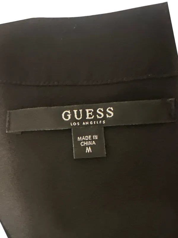 GUESS Floral Satin Faux Wrap Dress Size M NWT Flutter Sleeve Tassel Belt - Image 4