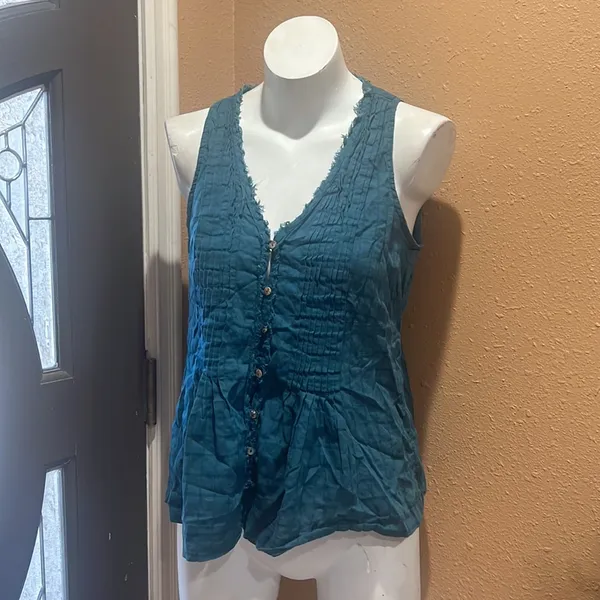 Maeve by Anthropologie blue ruffled tank - Image 2