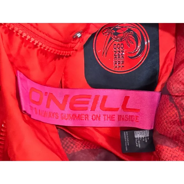O'Neill Puffer Anorak Jacket Womens Orange Pink Colorblock Originals Medium - Image 2