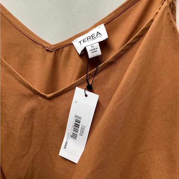 Terea Elise layered spaghetti strap mini dress Rust/terracotta Size XL - Image 7