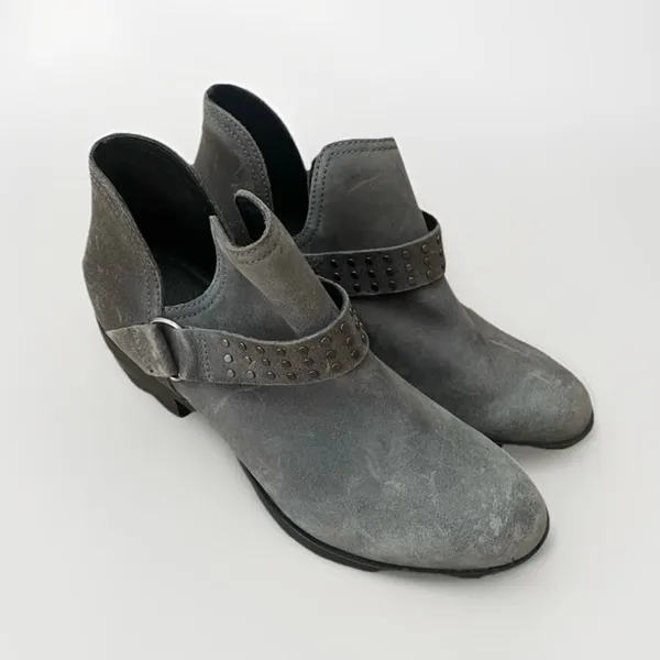 Sorel Leather Lolla II Ankle Boot Womens 7 Waterproof Quarry Grey Studded Bootie - Image 2