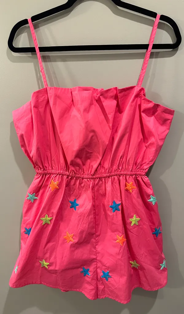 Peach Love Star Sequin Romper - Image 3