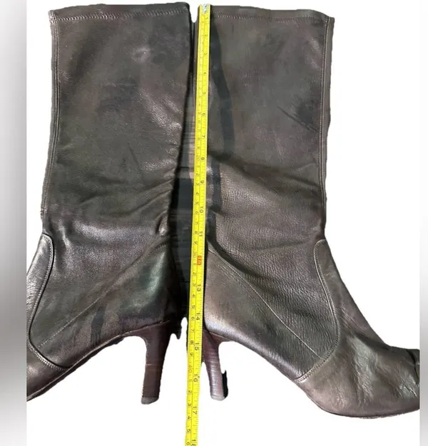 Graffiti brown suede leather pull on‎ boots made in Italy size 38/7.5 - Image 4