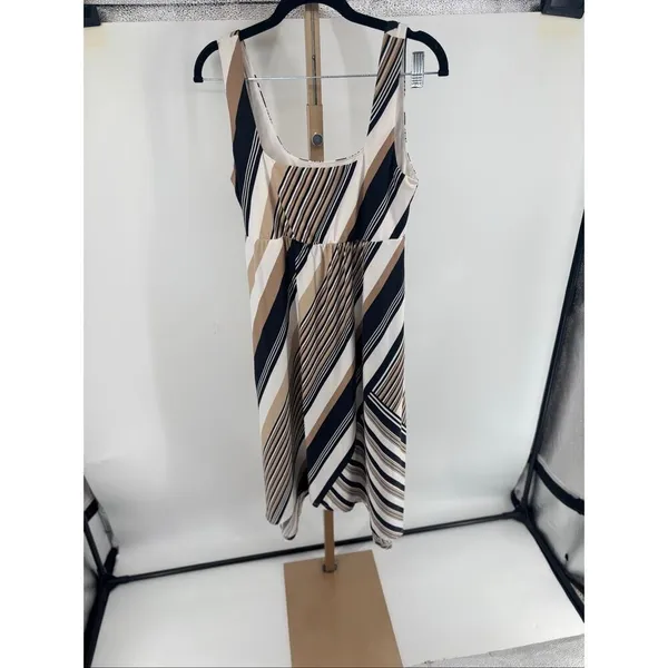 Soma Dress Womens S Midi Square Neck Pockets Sharkbite Hem Diagonal Stripe - Image 6