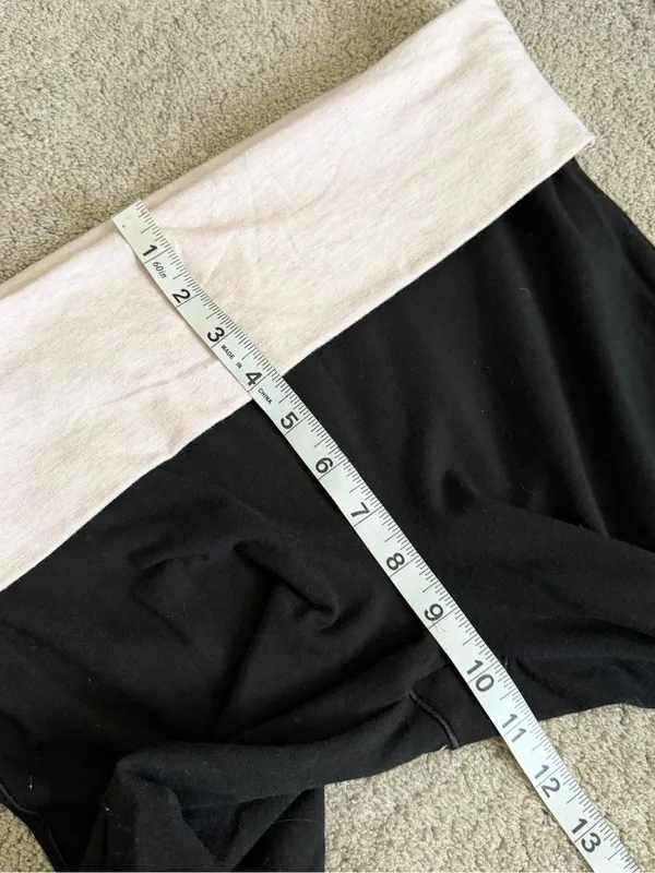 PINK Victoria’s Secret Allday Foldover Flare Leggings Pants in Black Pink L - Image 13