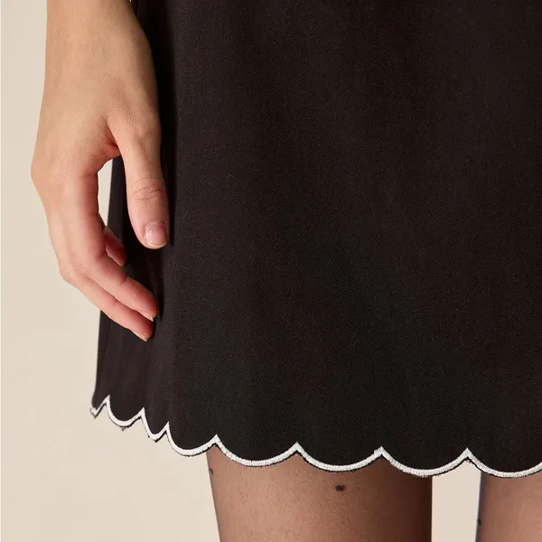Rihoas Black Contrasting Sleeveless Mini Dress - Image 2