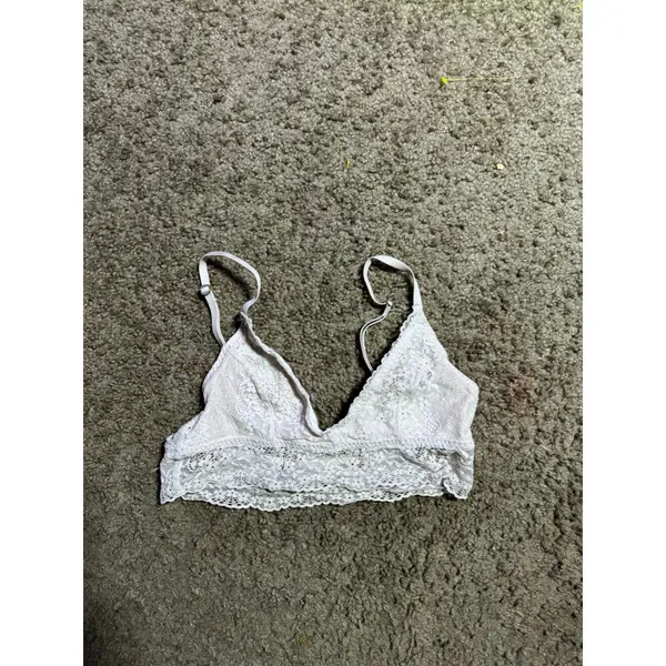 Gilly Hicks Women Cream Floral Lace Unlined Bralette Triangle Bra‎ Small - Image 2