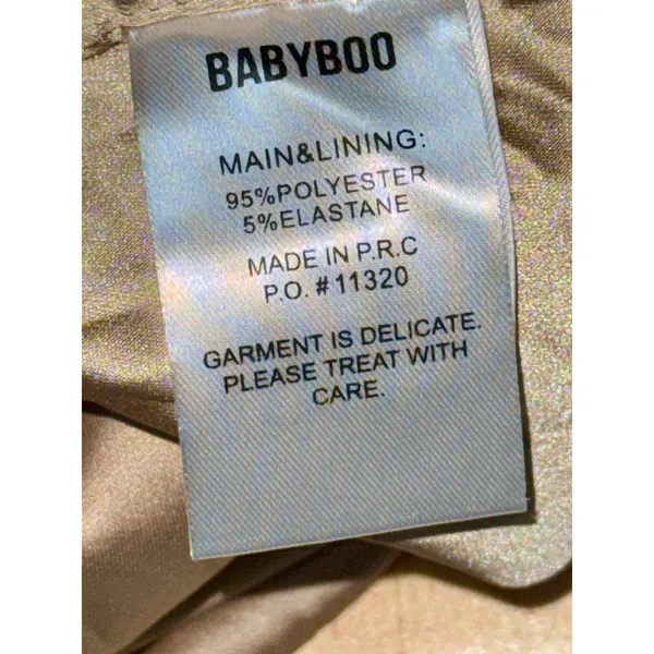 NWT Babyboo Ariel Champagne Gold Satin One Shoulder Formal Maxi Dress Size Small - Image 5