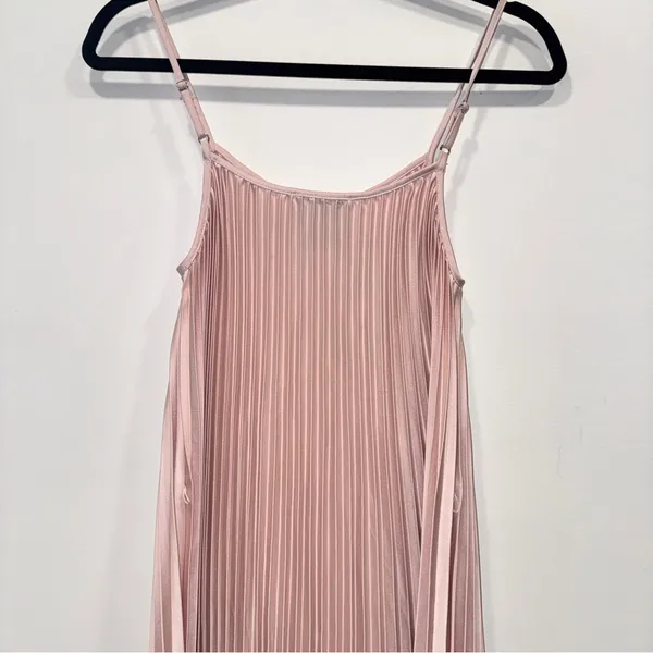 Sam Edelman Hammered Satin Plisse Midi Dress Blush Pink S NWT balletcore satin - Image 10