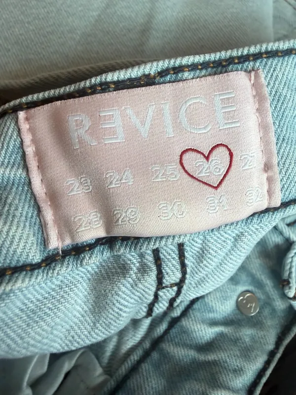 Revice High Waisted Straight Leg Jeans Distressed Denim Light Wash Size 26 Women - Image 12