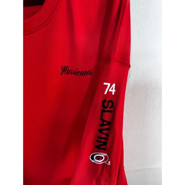 Fanatics Carolina Hurricanes Jaccob Slavin Pullover Sweatshirt Hockey Size M Red - Image 3