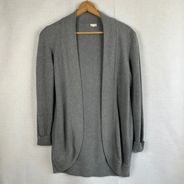 J.Crew Womens‎ Gray Open Front Cardigan Sweater Size Medium Knit Classic Cozy - Image 6