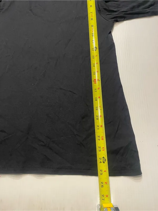 Basic Black Old Navy Top Low Back Cut Women Sz M 3/4 Sleeve Scoop Neck - Image 3
