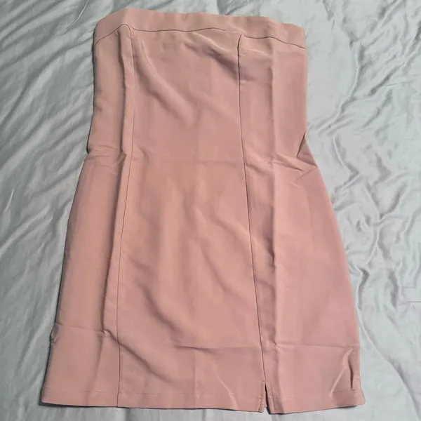 NWT Strapless Tan Mini Dress - Image 3