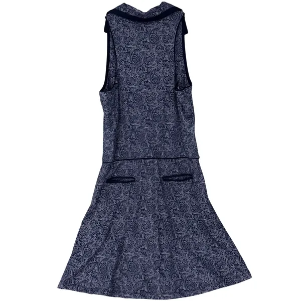 Scratch Seventy Sleeveless Collared Golf Tennis Polo Dress Blue Paisley Size M - Image 7