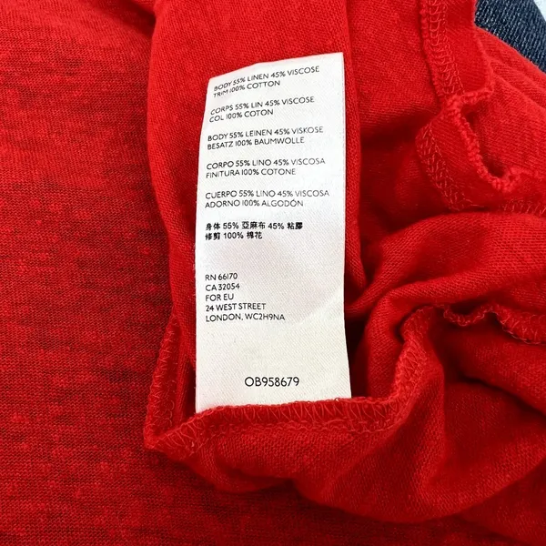 Free People Boho Oversized‎ Lagenlook Highland Tee in Azalea Red XS Xsmall - Image 5