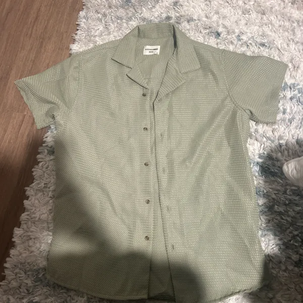 Men’s sage button up Green Size M - Image 3