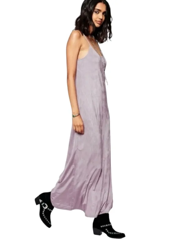 Free People Intimately She Moves Jersey Slip Dress Dusty Purple Size M - Image 6