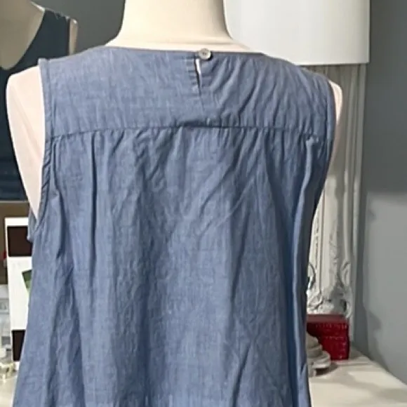 Ivy Jane Cotton Flowy Waterfall Sides Tank Top Blue Cotton Womens Small - Image 10