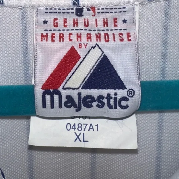 Chicago Cubs Majestic Jersey XL Made USA White Pinstripe MLB Baseball - Image 4