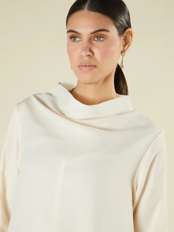 aab CREAMY COWL NECK ABAYA Size M - Image 4