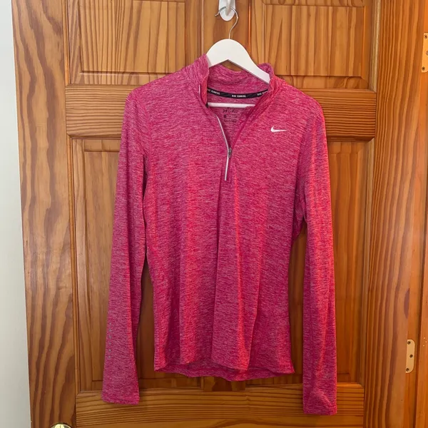 Nike Running Size Medium Dri-Fit Pink Activewear 1/4 Zip Top - Image 7