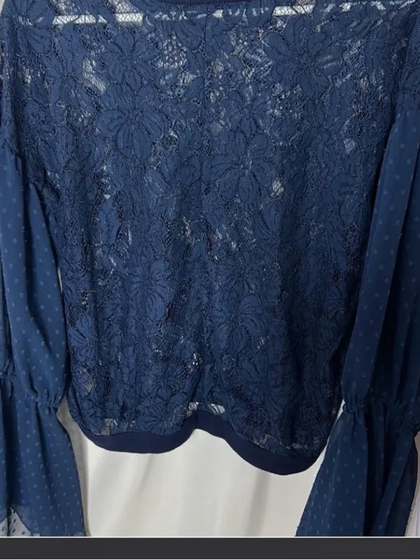 Free People Something Like Love Top size XS / SP. Navy blue. - Image 5