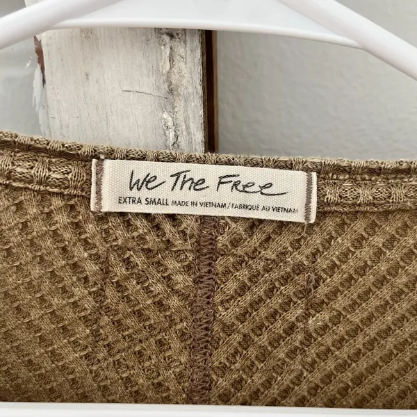 We The Free Tops Free People Women's We The Free Coraline Thermal Camel Tan‎ XS - Image 5