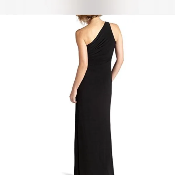 Laundry by Shelli Segal Formal Gown Navy One Shoulder Crystal Bead Ball Wedding - Image 2
