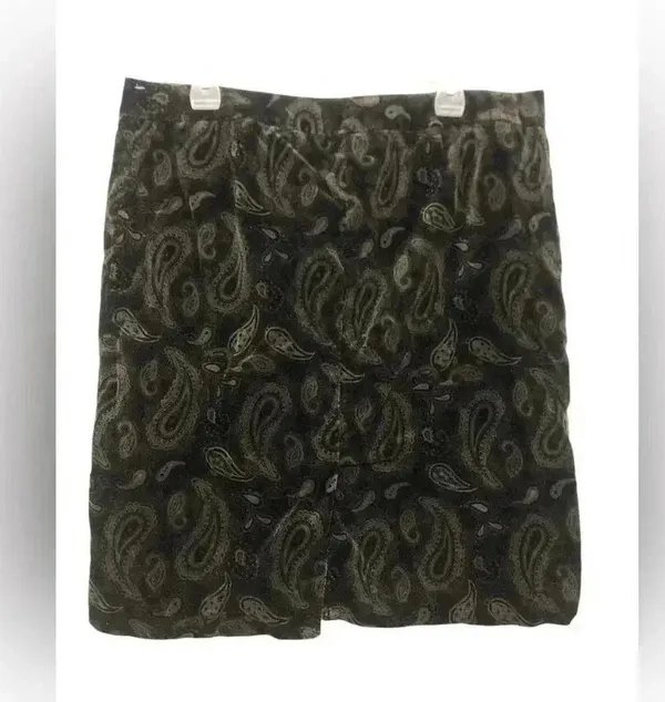 Vintage Tommy Hilfiger Velvet Paisley Skirt Size 14 - Image 2
