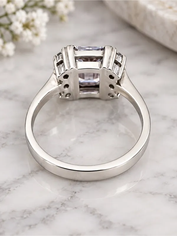 Estate Sterling Silver 925 Purple White CZ Ring VERY PRETTY Size 6.50 - Image 2