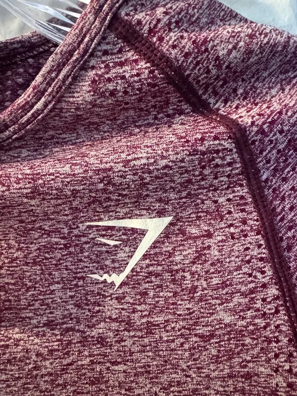 Gymshark Womens Short Sleeve Seamless Tee - Maroon Heather - Image 3