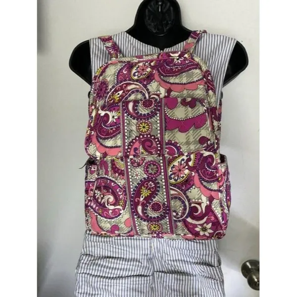 Vera Bradley Msrp Pink Gray Backpack - Image 7