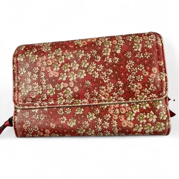 Safe Keeper Floral RFID Bifold Clutch Wallet Red - Image 3