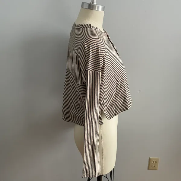 Free People Intimately Seeing Stripes Sleepwear Top- Cropped- Size XS- Top Only - Image 4