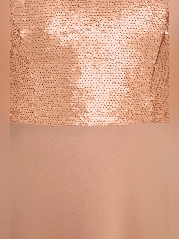 Lulus The Best Part Matte Gold Sequin Maxi Dress Size Medium - Image 6