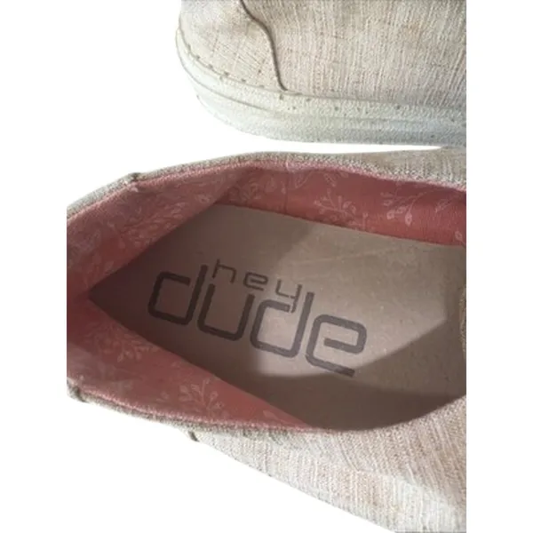 Hey Dude Wendy Chambray Slip On Shoes Sneakers White Nut NWT Womens Size 12 - Image 5