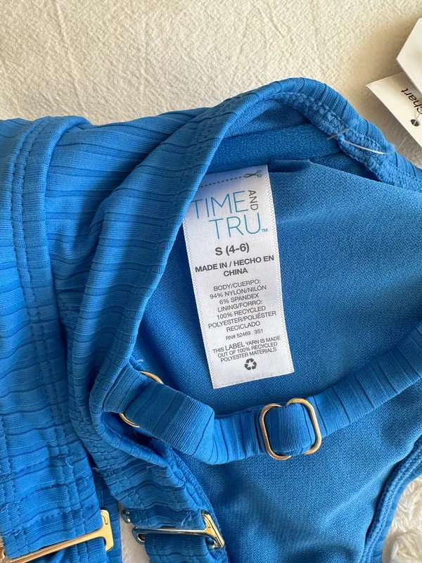 Time & Tru NWT Cage Back Bikini Top - Royal Blue - S - Image 7