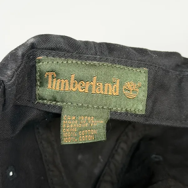 Vintage 90's Timberland Logo Black Baseball Cap Adjustable Hat Cotton Women - Image 11