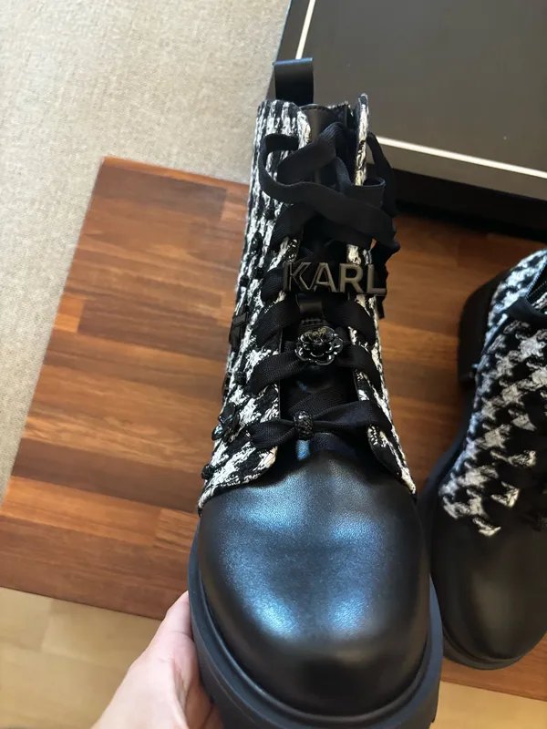 Karl Lagerfeld Women's Makenzie Combat Booties NEW - Image 4