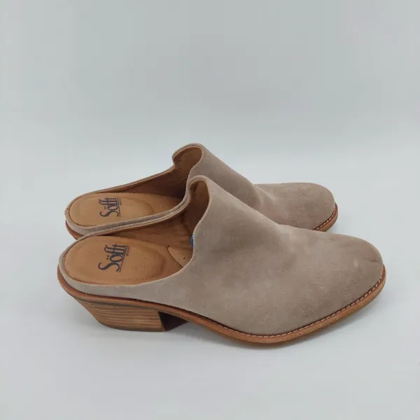 Sofft Nicki Women's Tan Suede Mules Size 7 1/2 Upper Leather - Image 2