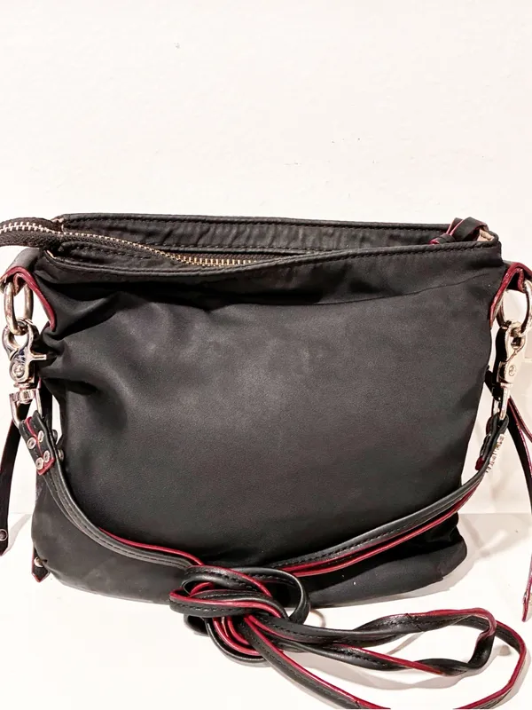 MZ Wallace Jane Mini Tote Bag Black Nylon Leather Trim - Image 5
