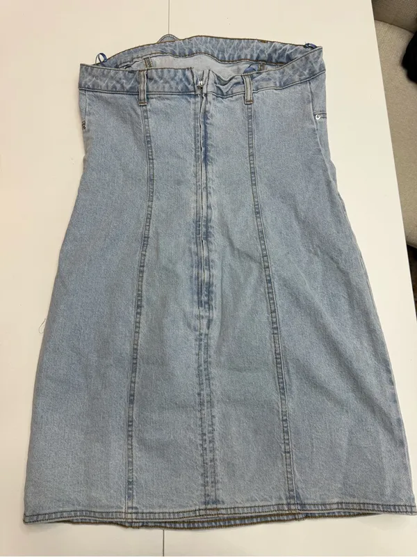 Steve Madden Light Blue Strapless Denim Dress size 8 - Image 9