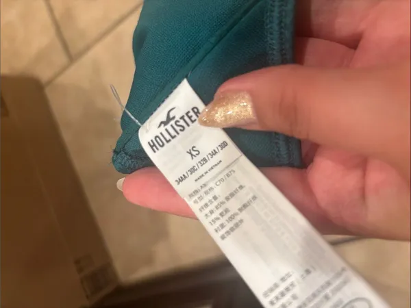 Hollister Underwire Ribbed Green Blue Bikini Top - Image 2
