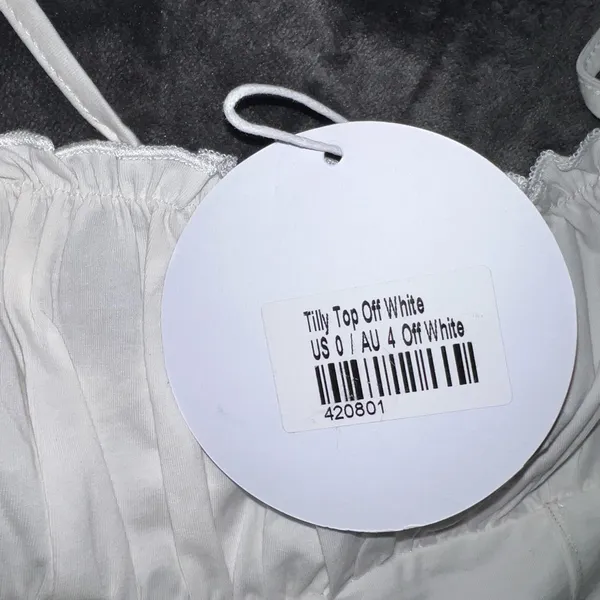 Princess Polly Tilly Top Off White Size 0 New with tag - Image 11