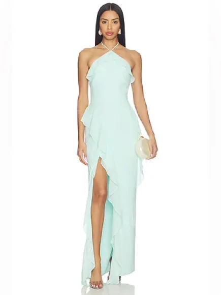 Amanda Uprichard Alessandra Maxi Dress in Celadon M - Image 7