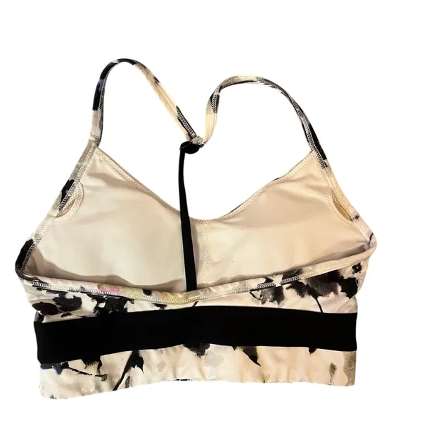 Nike Dri-Fit Indy Floral Racerback Sports Bra Black White‎ Padded Sz Small Gym - Image 5
