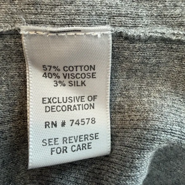 Caché NWT Ruffle Neck SS Sweater Gray Metallic Ribbed Hem‎ Silk Blend Y2K Small - Image 6