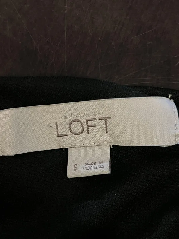 LOFT Dress Womens Small Gray Knit Long Sleeve Ruched Side Sheath Work Office - Image 9